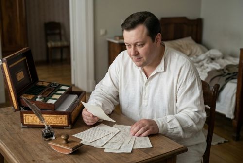 Чичиков изучает списки мёртвых душ
