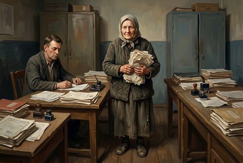 Матрёна добивается пенсии.