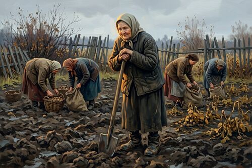 Матрёна помогает соседкам.